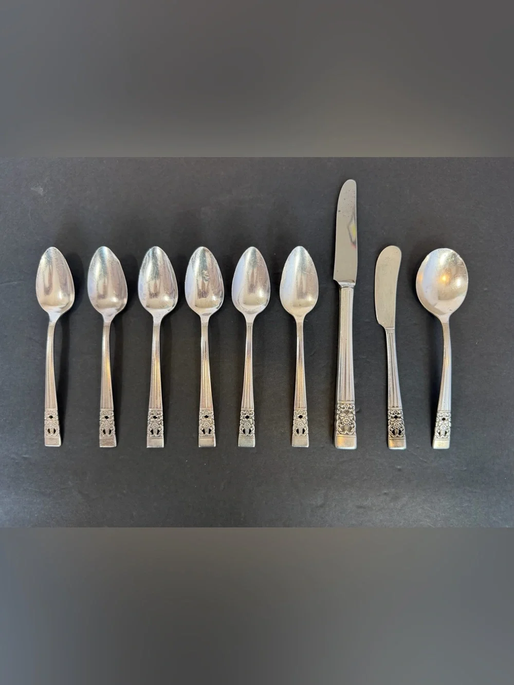 Oneida Community CORONATION Silver Plate 1936 Silverware Flatware Craft Lot 9 Pc